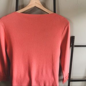 Vintage Knit Top with Fringe Sleeves